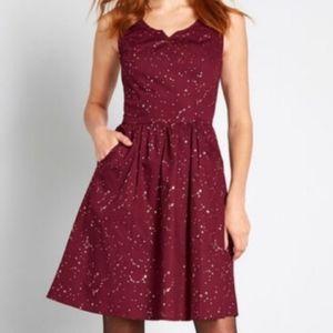 Heart and solar system fit and flare dress